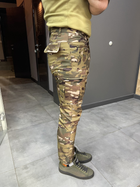 Штани тактичні флісові, розмір 3XL, Мультикам, утеплені штани для військових на флісі, тактичні штани - зображення 2
