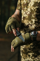 Перчатки тактические беспалые Pentagon Duty Mechanic 1/2 Gloves Olive Green S - изображение 6