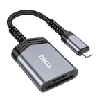 Переходник HOCO 2-in-1 Card reader iP UA25 серый