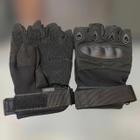 Тактичні рукавички Безпальцеві Чорний M - зображення 1