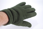 Перчатки мужские тёплые спортивные тактические флисовые на меху зелёные 9093_12_Olive - изображение 3