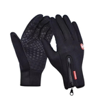 Тактичні рукавички зимові спортивні сенсорні Windstopper XL Black - зображення 1