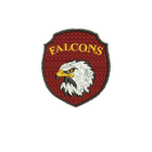 Шеврон на липучці (велкро) FALCONS 8х7,1 см Червоний 7075