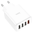 Адаптер мережевий HOCO Fuerza four-port charger C102A 4USB 28.5W блок білий