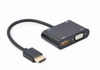 Адаптер Cablexpert HDMI - HDMI/VGA+Аудио 3.5 мм, M/F, 0.15 м, черный (A-HDMIM-HDMIFVGAF-01) коробка