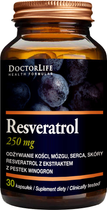 Suplement diety Doctor Life Resveratrol resweratrol z ekstratem z pestek winogron 250 mg 30 kapsułek (5906874819876) - obraz 1