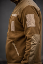 Мужская флисовая кофта цвет КОЙОТ с усиленными водонепроницаемыми вставками с липучками под шеврон 50 - изображение 5