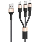 Дата кабель HOCO X26 Xpress 3in1 Lightning -MicroUSB-Type-C (1m) (Черный / Золотой) (104744)