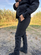 Штани на флісі чорні жіночі зима Soft Shell для спецпідрозділу Combat S - зображення 6