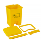 Контейнер-бак для сміття з педаллю 30 л Жовтий з кришкою - зображення 1