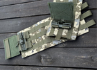 Камербанд с системой быстрого сброса и карманами под защитные пакеты 15*30см/Камербанд военный для ВСУ пиксель - изображение 2
