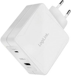 Мережевий зарядний пристрій LogiLink 2-Port USB-A/USB-C 100 Вт Білий (4052792067538) - зображення 3