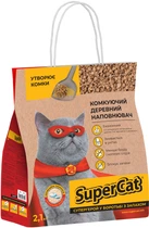Наполнитель для кошачьего туалета SuperCat Древесный комкующий 2.1 кг (3 л) (3555)(4823089326504/4820233620013)
