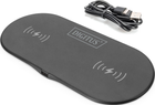Бездротовий індуктивний зарядний пристрій Digitus 15Вт Qi Duo-Power 1м USB-C Чорний (DA-10082) - зображення 5