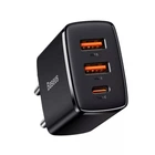 Мережевий зарядний пристрій Baseus Compact Quick Charger 30W QC+ PD 1Type-C + 2USB Black