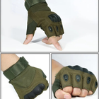 Тактические перчатки без пальцев, M, хаки (77056444) - изображение 3