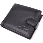 Кошелек для мужчин удобного размера из натуральной кожи ST Leather 22463 Черный