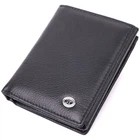 Кошелек вертикального формата из натуральной кожи ST Leather 22474 Черный