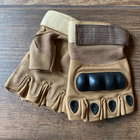 Перчатки тактические с защитой костяшек полупалец койот XL - изображение 4