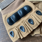 Перчатки тактические с защитой костяшек полупалец койот M - изображение 5