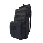 Тактичний рюкзак на плитоностку, утилітарний підсумок під гідратор ROCO tactical Кордура 1000D Чорний - зображення 5