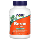 Бор NOW Foods Boron 3 мг - 250 вег.капсул