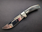 Нож выкидной серебристый. Сталь 440 C с рукояткой из палисандра DZ58 - изображение 1