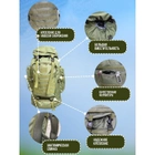 Рюкзак тактический 70L khaki/ армейский/ водонепроницаемый баул - изображение 5