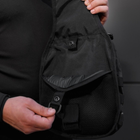 Тактическая сумка мужская армейская укрепленная black / слинг/ рюкзак (3702) - изображение 7