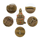 Тактическая сумка мужская армейская укрепленная coyote / слинг/ рюкзак (3703) - изображение 14