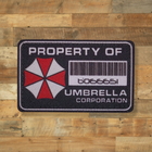 Шеврон Property of Umbrella Corp., 8х5, на липучке( велкро), патч печатный