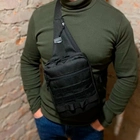 Тактична сумка кобура, чоловічий месенджер із чорної кордури, слінг, Чоловіча сумка кроссбоді, Сумка для міста - зображення 16