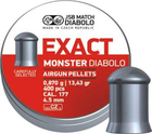 Пули пневматические JSB Diabolo Monster. Кал. 4.52 мм. Вес - 0.87 г. 400 шт/уп