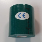 Кинезио тейп (кинезиологический тейп) Kinesiology Tape 7.5см х 5м тёмно-зелёный (изумрудный) - изображение 1