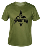 Футболка потовідвідна армійська ЗСУ з принтом "Спартан " в оливі S - зображення 1