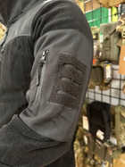 Мужская флисовая кофта Safari Tactical на молнии с Softshell вставками Черный M (Kali) AI473 - изображение 6