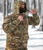 Зимний мужской повседневный костюм Zonda-20 Мультикам 3XL Kali AI396 с капюшоном анатомический покрой липучки под шевроны манжеты на липучках - изображение 8