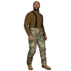 Зимние мужские водонепроницаемые штаны Patrol 7358 Мультикам M Kali AI387 с утепленной спинкой регулируемыми подтяжками анатомический покрой - изображение 2