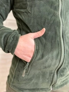 Мужская демисезонная флисовая кофта Flas Polar с велкро на рукавах и груди под шевроны и патчи Зелёный XL Kali AI440 высокий воротник - стойка - изображение 4