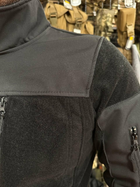 Чоловіча флісова демісезонна кофта Safari Tactical на блискавці з Softshell вставками Чорний L Kali AI472 високий комір - стійка кишені на блискавці - зображення 5