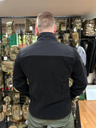 Чоловіча флісова демісезонна кофта Safari Tactical на блискавці з Softshell вставками Чорний S Kali AI474 високий комір - стійка кишені на блискавці - зображення 6