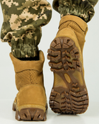Полуберцы мужские кожаные с перфорацией, подошва Энерджи 45, Бежевый - изображение 4