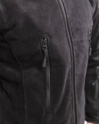 Чоловіча демісезонна флісова повсякденна кофта з щільного флісу замок під горло з велкро на рукавах і нагрудна під шеврони і патчі високий воріт стійка 4 кишені Чорний XL (Kali) - зображення 3