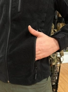Мужская флисовая демисезонная повседневная кофта Safari Tactical с Softshell вставками воротник стойка застежка - молния на всю длину кофты полномерные карманы для рук Черный M (Kali) - изображение 4