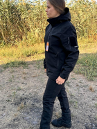 Тактична куртка чорна COMBAT софтшелл Softshell чорна для жінок S M - зображення 3