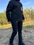 Тактична куртка чорна COMBAT софтшелл Softshell чорна для жінок S M - зображення 5