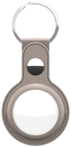 Skórzany brelok KeyBudz Leather Keyring do Apple AirTag Sandy Beige (AT_S1_SBG) - obraz 1