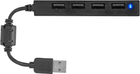 Hub USB SPEEDLINK SNAPPY SLIM 4-port Passive USB 2.0 Black (SL-140000-BK) - obraz 2