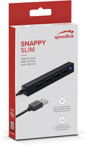 Hub USB SPEEDLINK SNAPPY SLIM 4-port Passive USB 2.0 Black (SL-140000-BK) - obraz 3