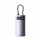 USB-Hub Baseus Metal Gleam Series 4-in-1 Multifunctional Type-C HUB Docking Station Gray （Type-C to USB3.0*3+RJ45*1 (WKWG070113)